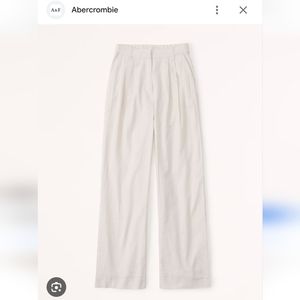 Abercrombie Linen-Blend Tailored Wide Leg Pant Size Medium